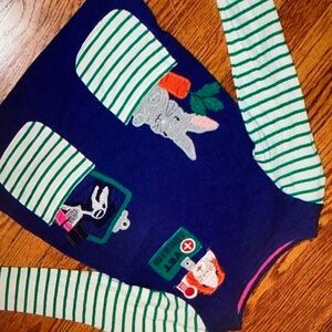 Navy base striped sleeves shirt